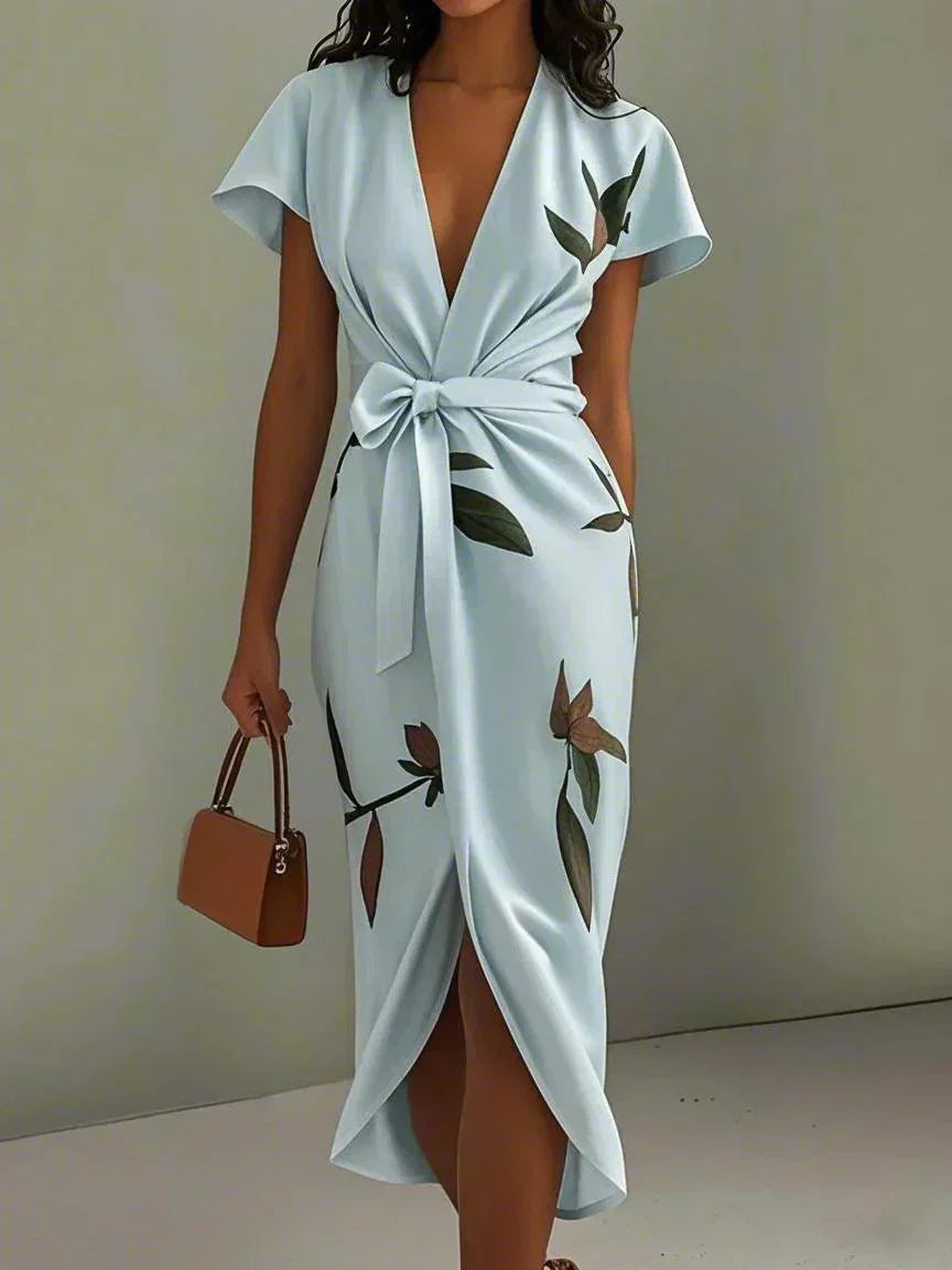 Magnolia | Robe Croisée Fleurie et Élégante