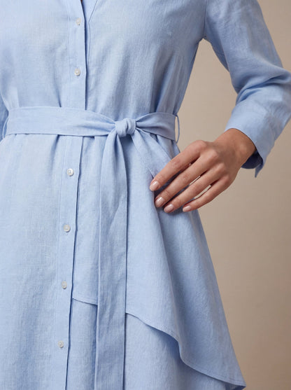 Méditerranée | Robe Longue Chemisier Bleu Ciel