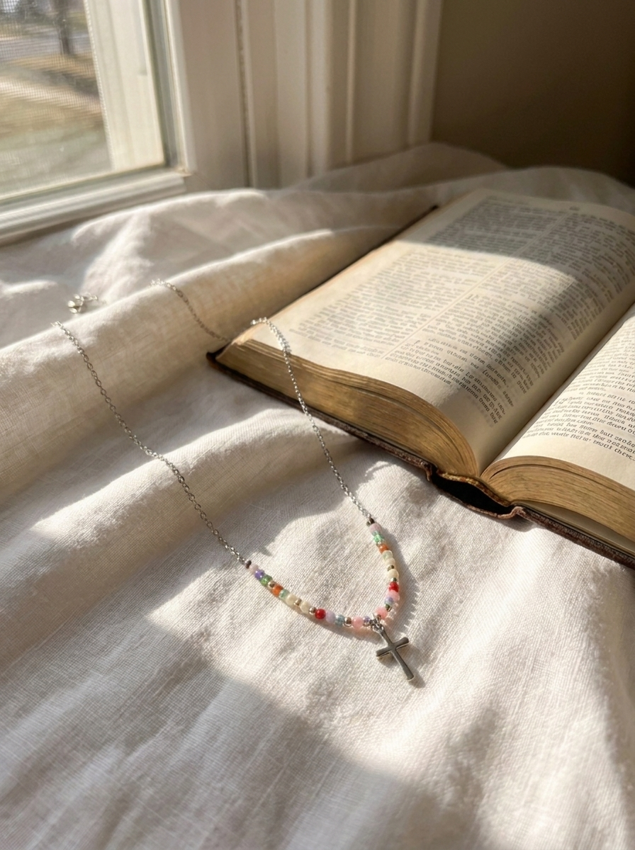 Collier Croix Coloré