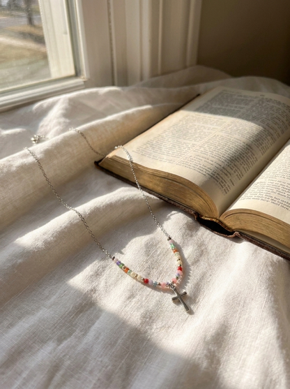 Collier Croix Coloré
