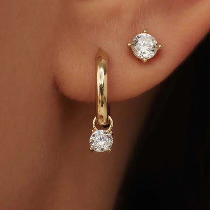 Boucles d'Oreilles Créoles Moonbeam en Or 14k
