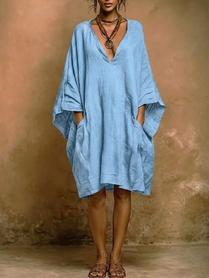 Fiorella - Robe Souple en Lin et Coton au Style Naturel