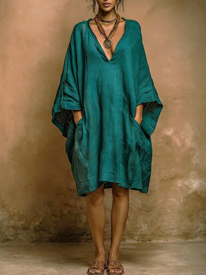 Fiorella - Robe Souple en Lin et Coton au Style Naturel