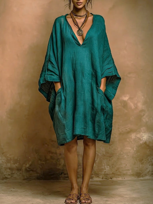 Fiorella - Robe Souple en Lin et Coton au Style Naturel